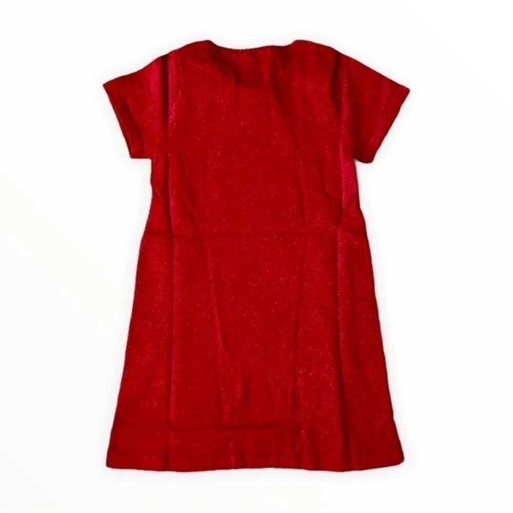 H&M Kids Red Glitter Knit Dress Bow Detail NWT Girls Sizes 6 8 Holiday Party